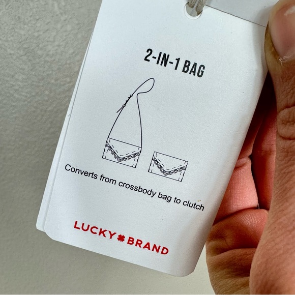 NWT Lucky Brand Ruth Leather Crossbody Organizer Bag dusty blue - Picture 13 of 14